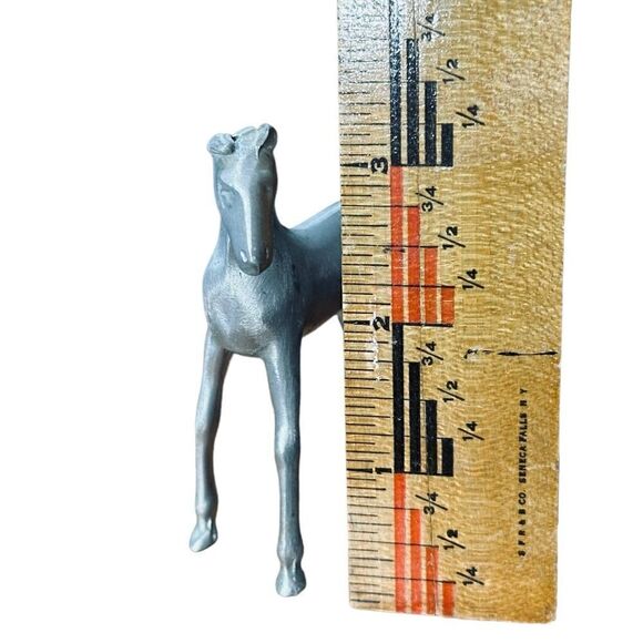 Vintage Miniature Pewter Foal Horse Equestrian Figurine Collectible  3 1/4” - Picture 13 of 13